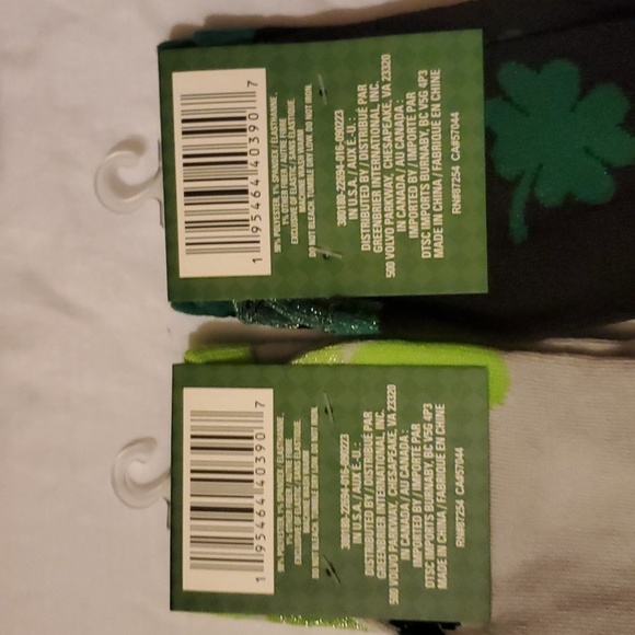 Kid's St Patrick's Day Themed Socks-2 pair(1 pair black,1 pair gray) Shoe sz 7-2 - Picture 4 of 4